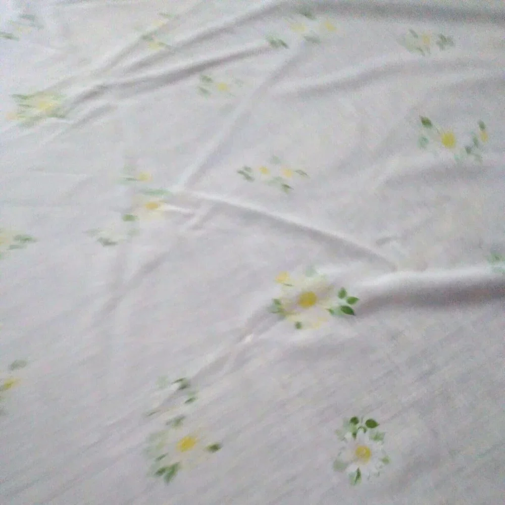 Morgan Jones Vintage Double Flat Sheet Muslin White Daisy Lace Trim 93 X 78